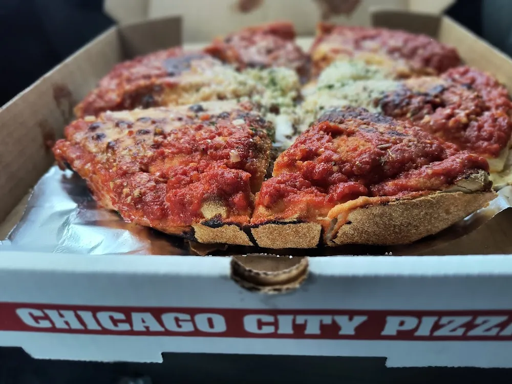 Chicago Style Deep Dish Pizza with Sausage and Mushrooms